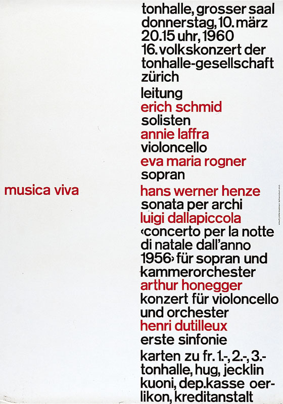 Josef Muller-Brockmann, Musica Viva, 1960 | 